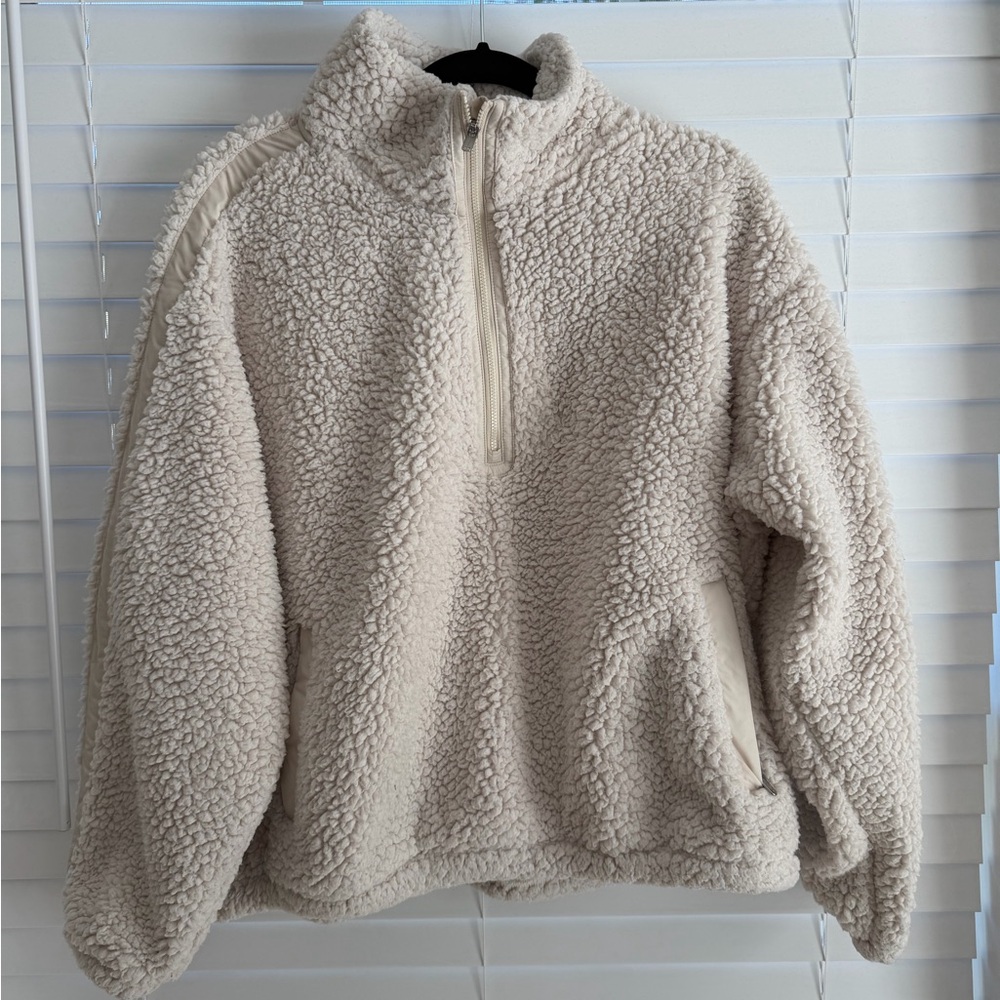 Athleta Off-White Sherpa Pullover